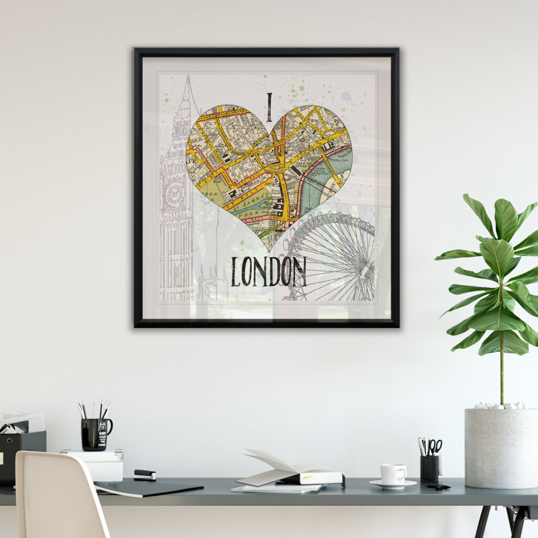 Winston Porter I Love London Map Picture Frame Print Wayfair.ca